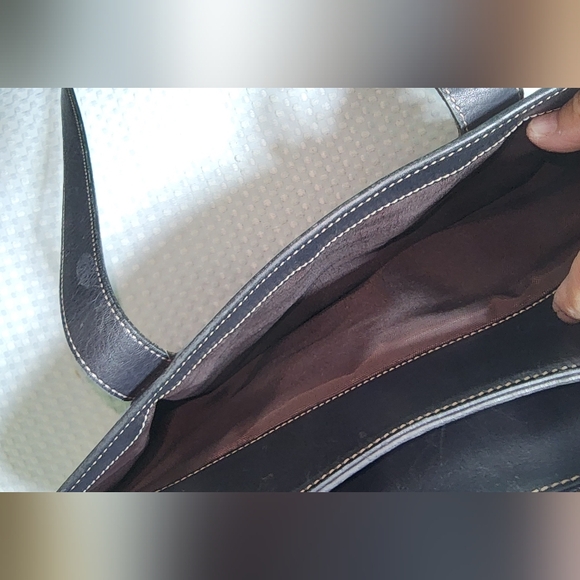 COACH EUC 5209 BLACK HAMPTON LEATHER PADDED LAPTOP BUSINESS TOTE BAG - Picture 10 of 12